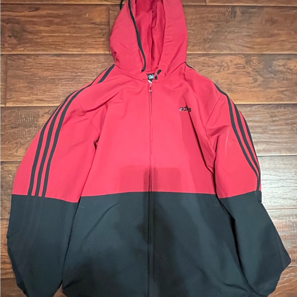 Adidas Kids Red and Black Jacket